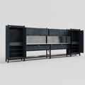 M1221 Modular Work Bench - H2100mm x W5700mm | Stainless WBT | Dark Grey