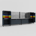 M1221 Modular Work Bench - H2100mm x W5700mm | Stainless WBT | Dark Grey