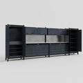 M1221 Modular Work Bench - H2100mm x W5700mm | Stainless WBT | Dark Grey