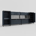 M1221 Modular Work Bench - H2100mm x W5700mm | Stainless WBT | Dark Grey