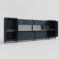 M1221 Modular Work Bench - H2100mm x W5700mm | Stainless WBT | Dark Grey