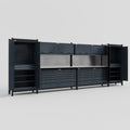 M1221 Modular Work Bench - H2100mm x W5700mm | Stainless WBT | Dark Grey