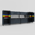 M1221 Modular Work Bench - H2100mm x W5700mm | Stainless WBT | Dark Grey