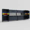 M1221 Modular Work Bench - H2100mm x W5700mm | Stainless WBT | Dark Grey