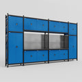 M1221 Modular Work Bench - H3100mm x W5700mm | Laminate WBT | Blue