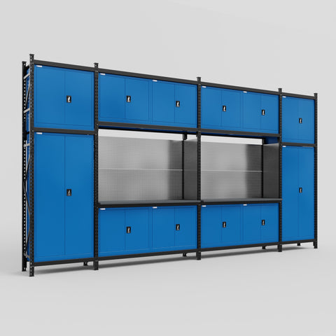 M1221 Modular Work Bench - H3100mm x W5700mm | Laminate WBT | Blue