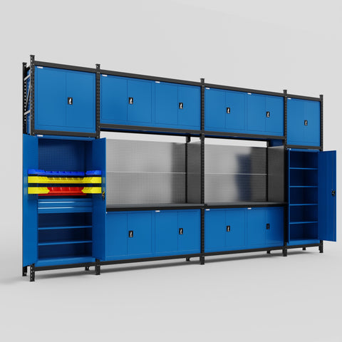 M1221 Modular Work Bench - H3100mm x W5700mm | Laminate WBT | Blue