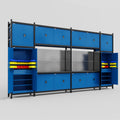 M1221 Modular Work Bench - H3100mm x W5700mm | Laminate WBT | Blue
