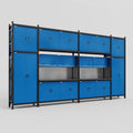 M1221 Modular Work Bench - H3100mm x W5700mm | Laminate WBT | Blue