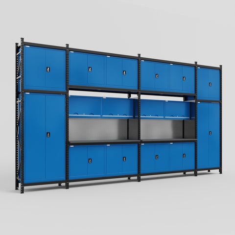 M1221 Modular Work Bench - H3100mm x W5700mm | Laminate WBT | Blue