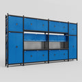 M1221 Modular Work Bench - H3100mm x W5700mm | Laminate WBT | Blue