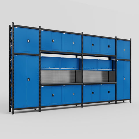 M1221 Modular Work Bench - H3100mm x W5700mm | Laminate WBT | Blue