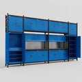 M1221 Modular Work Bench - H3100mm x W5700mm | Laminate WBT | Blue