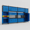 M1221 Modular Work Bench - H3100mm x W5700mm | Laminate WBT | Blue