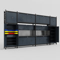 M1221 Modular Work Bench - H3100mm x W5700mm | Laminate WBT | Dark Grey