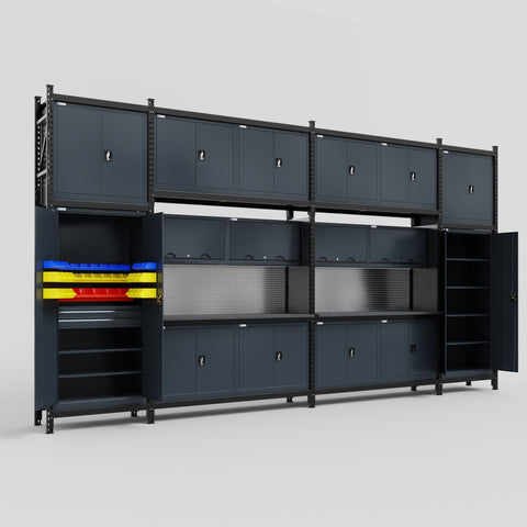 M1221 Modular Work Bench - H3100mm x W5700mm | Laminate WBT | Dark Grey