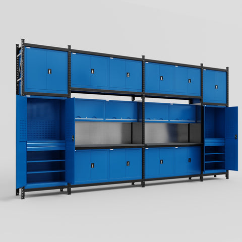 M1221 Modular Work Bench - H3100mm x W5700mm | Laminate WBT | Blue