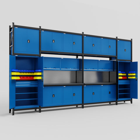 M1221 Modular Work Bench - H3100mm x W5700mm | Laminate WBT | Blue