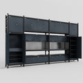 M1221 Modular Work Bench - H3100mm x W5700mm | Laminate WBT | Dark Grey
