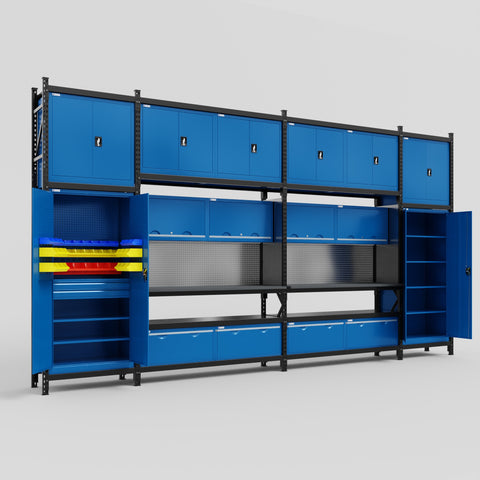M1221 Modular Work Bench - H3100mm x W5700mm | Laminate WBT | Blue