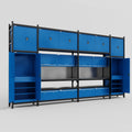 M1221 Modular Work Bench - H3100mm x W5700mm | Laminate WBT | Blue