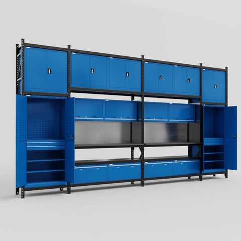 M1221 Modular Work Bench - H3100mm x W5700mm | Laminate WBT | Blue