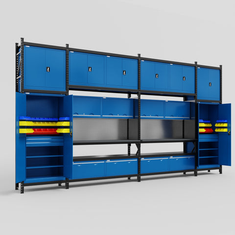 M1221 Modular Work Bench - H3100mm x W5700mm | Laminate WBT | Blue