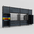 M1221 Modular Work Bench - H3100mm x W5700mm | Laminate WBT | Dark Grey