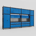M1221 Modular Work Bench - H3100mm x W5700mm | Laminate WBT | Blue