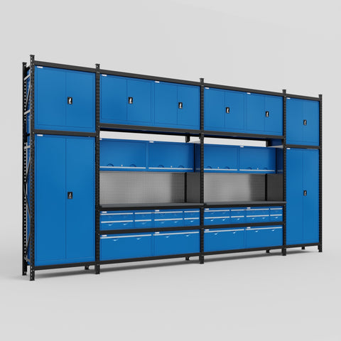 M1221 Modular Work Bench - H3100mm x W5700mm | Laminate WBT | Blue