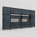 M1221 Modular Work Bench - H3100mm x W5700mm | Laminate WBT | Dark Grey