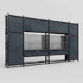 M1221 Modular Work Bench - H3100mm x W5700mm | Laminate WBT | Dark Grey