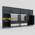M1221 Modular Work Bench - H3100mm x W5700mm | Laminate WBT | Dark Grey