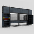 M1221 Modular Work Bench - H3100mm x W5700mm | Laminate WBT | Dark Grey