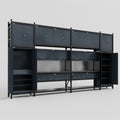 M1221 Modular Work Bench - H3100mm x W5700mm | Laminate WBT | Dark Grey
