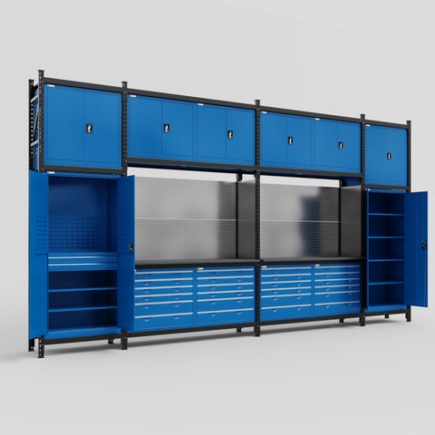 M1221 Modular Work Bench - H3100mm x W5700mm | Laminate WBT | Blue