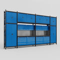M1221 Modular Work Bench - H3100mm x W5700mm | Laminate WBT | Blue