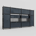 M1221 Modular Work Bench - H3100mm x W5700mm | Laminate WBT | Dark Grey