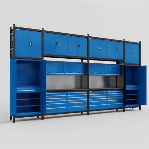 M1221 Modular Work Bench - H3100mm x W5700mm | Laminate WBT | Blue