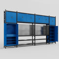M1221 Modular Work Bench - H3100mm x W5700mm | Laminate WBT | Blue