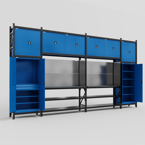 M1221 Modular Work Bench - H3100mm x W5700mm | Laminate WBT | Blue