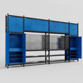 M1221 Modular Work Bench - H3100mm x W5700mm | Laminate WBT | Blue