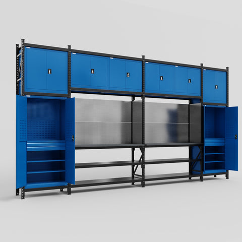 M1221 Modular Work Bench - H3100mm x W5700mm | Laminate WBT | Blue