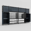 M1221 Modular Work Bench - H3100mm x W5700mm | Laminate WBT | Dark Grey