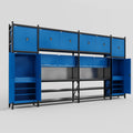 M1221 Modular Work Bench - H3100mm x W5700mm | Laminate WBT | Blue