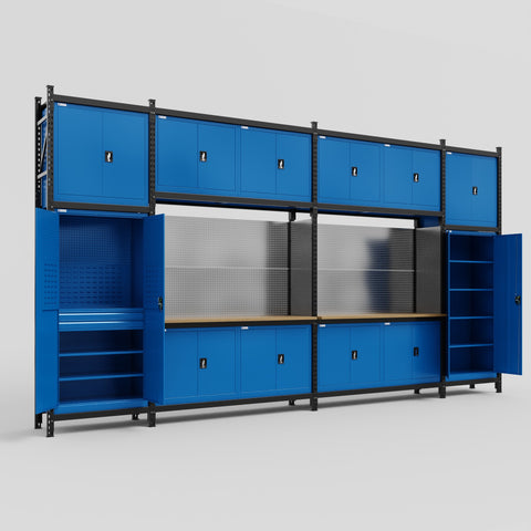 M1221 Modular Work Bench - H3100mm x W5700mm | MDF WBT | Blue