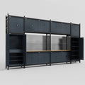 M1221 Modular Work Bench - H3100mm x W5700mm | MDF WBT | Dark Grey