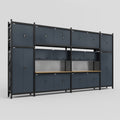 M1221 Modular Work Bench - H3100mm x W5700mm | MDF WBT | Dark Grey