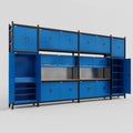 M1221 Modular Work Bench - H3100mm x W5700mm | MDF WBT | Blue