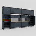 M1221 Modular Work Bench - H3100mm x W5700mm | MDF WBT | Dark Grey
